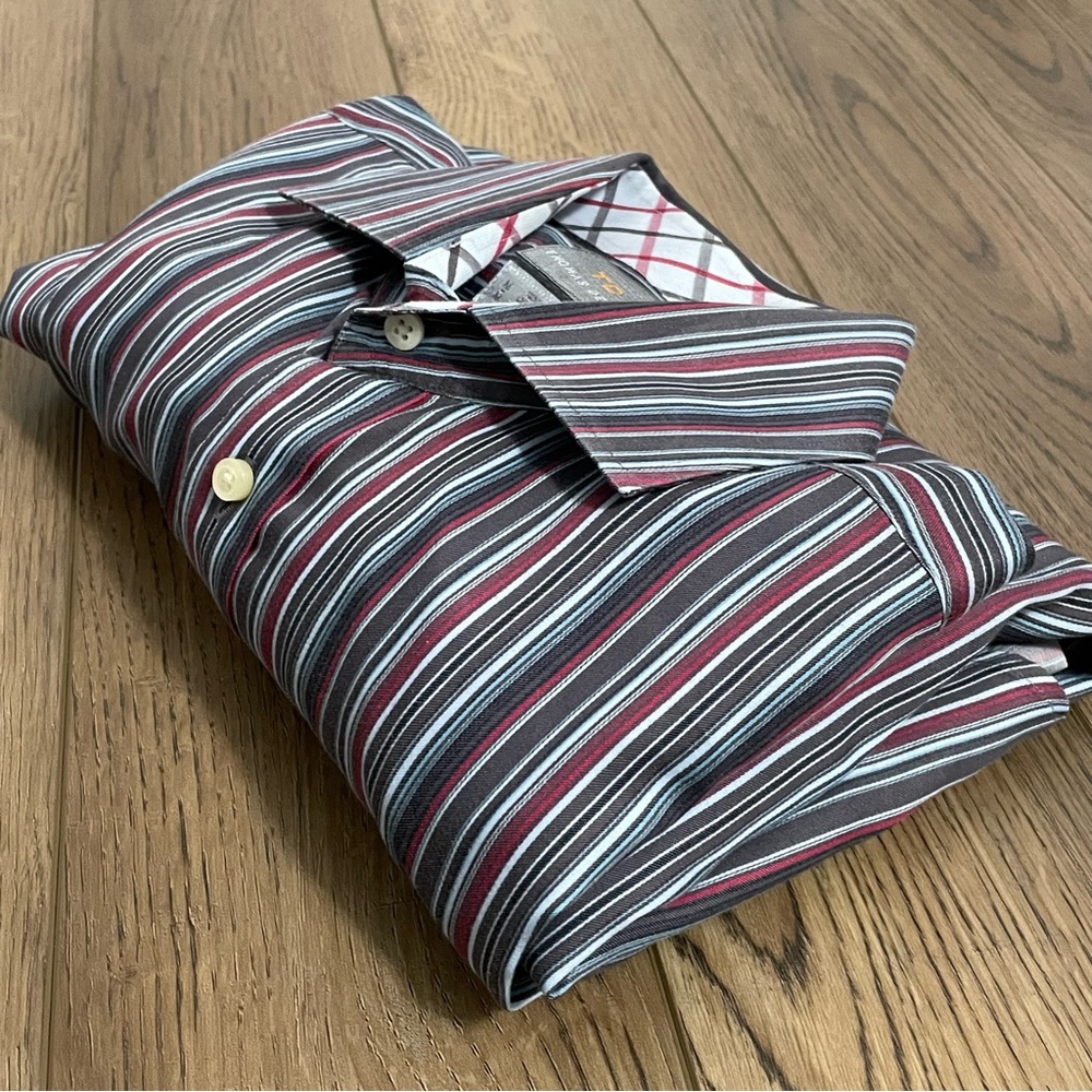 Thomas‎ Dean Shirt Mens Medium Striped Long Sleeve